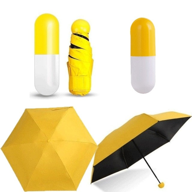 Mini Folding Capsule Small Umbrella With Pill Package Box Pocket Umbrella