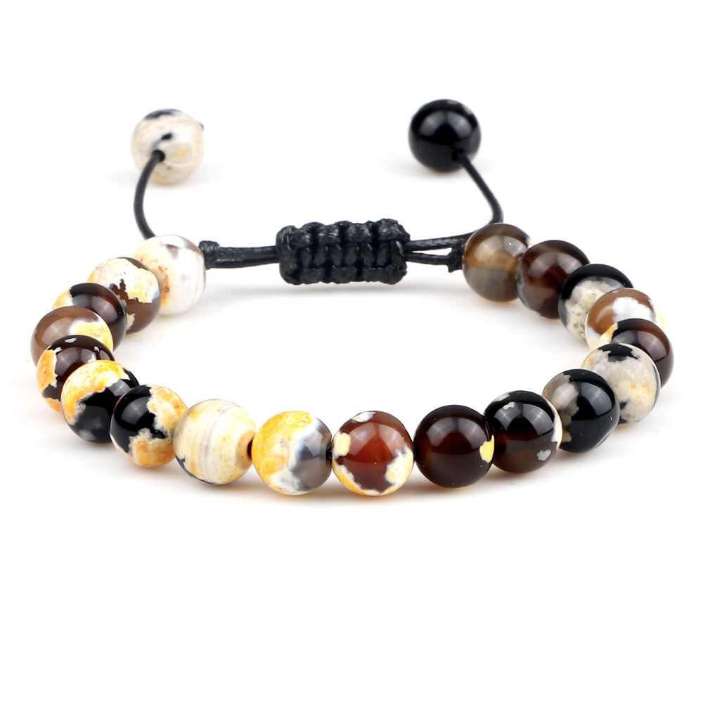 Natural Stone Beads Braided Bracelet Adjustable