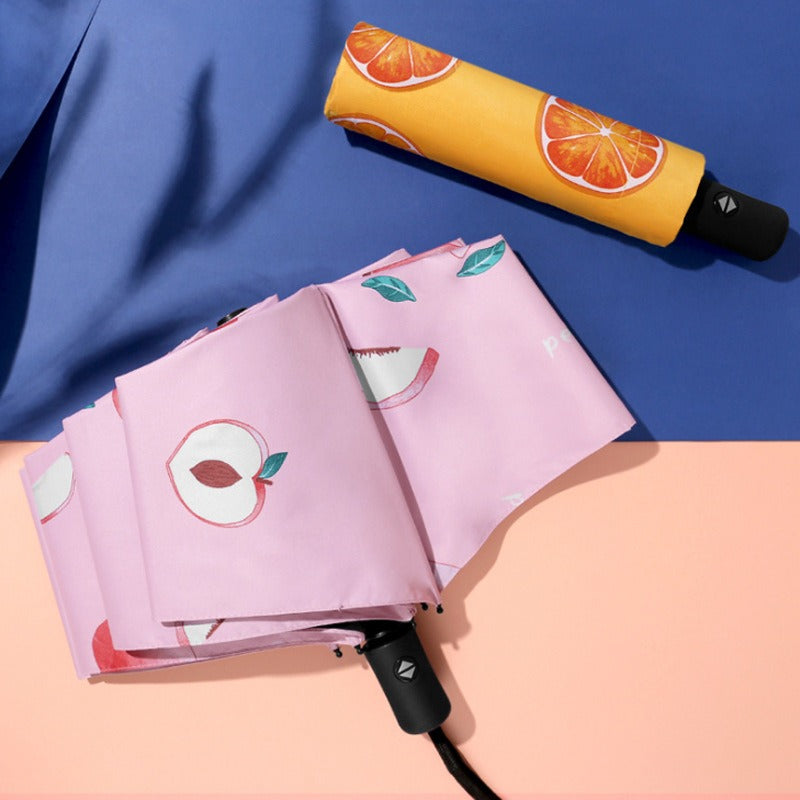 Fruit Umbrella with UV Protection - Sunscreen Automatic Triple Fold