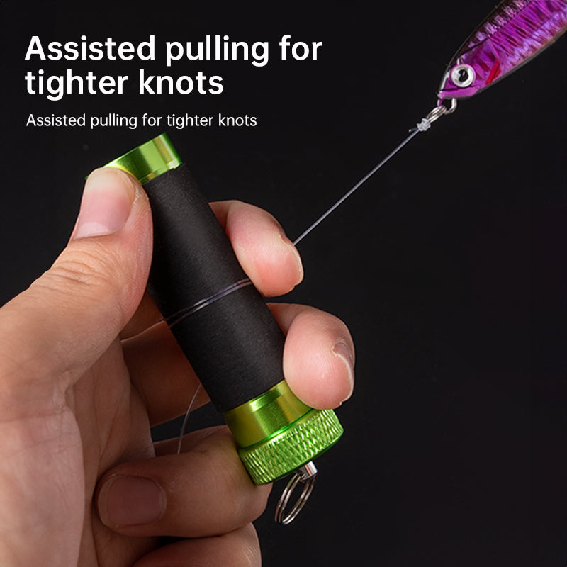 Aluminum Alloy Traction Rod – Anti-slip Rubber, Hook Line for Pulling / Knotting Fishing Tool
