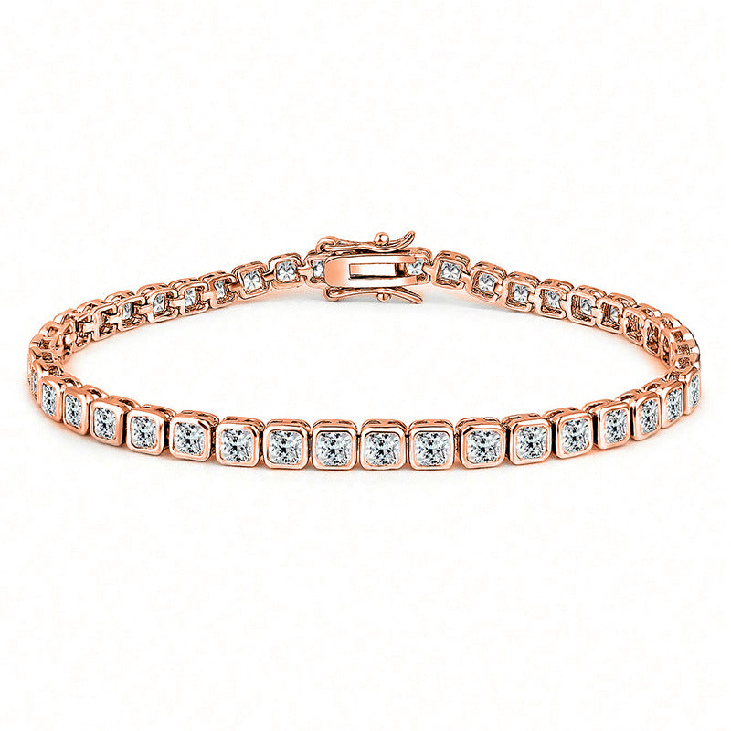 3 mm Square Zirconia Tennis Bracelet