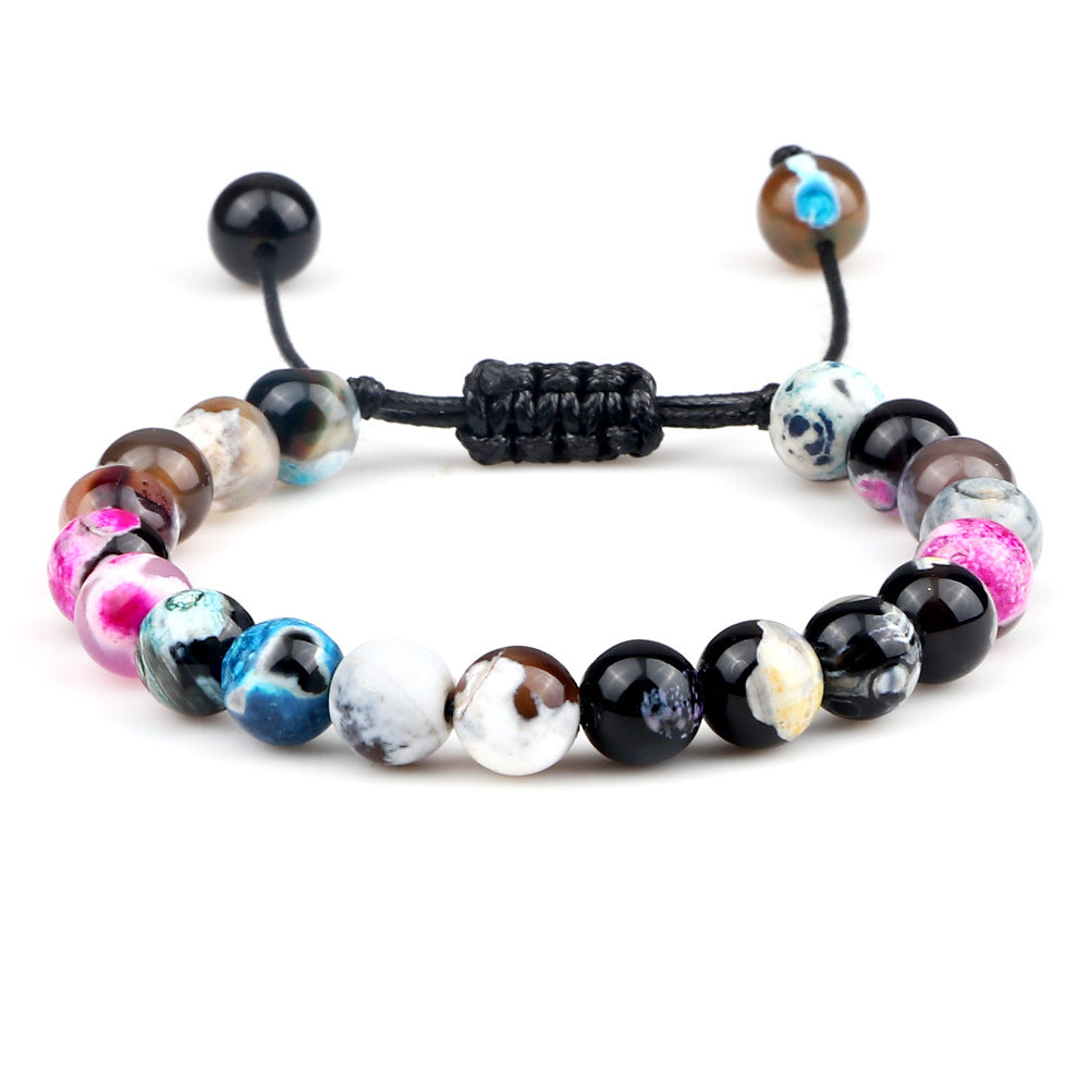 Natural Stone Beads Braided Bracelet Adjustable