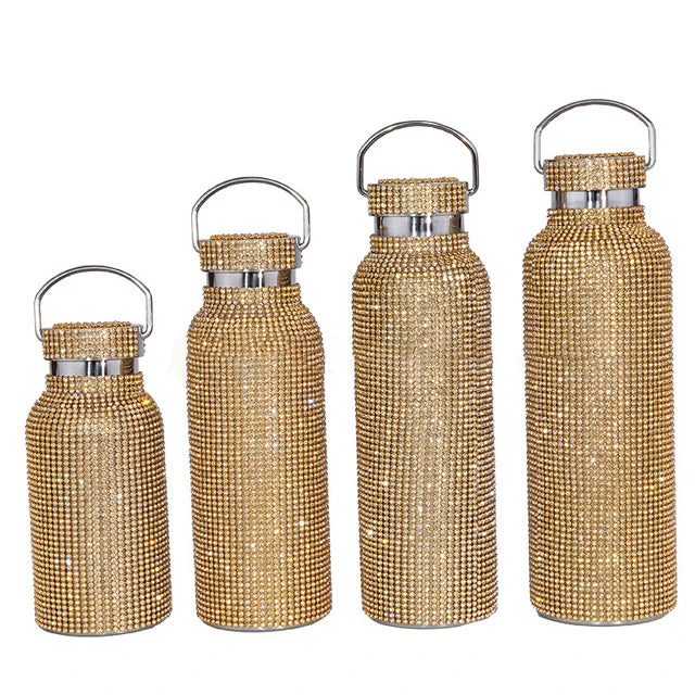 Elegant On-The-Go Thermos Bottle Diamond Inspire Jewelry - Keep Hot And Cold
