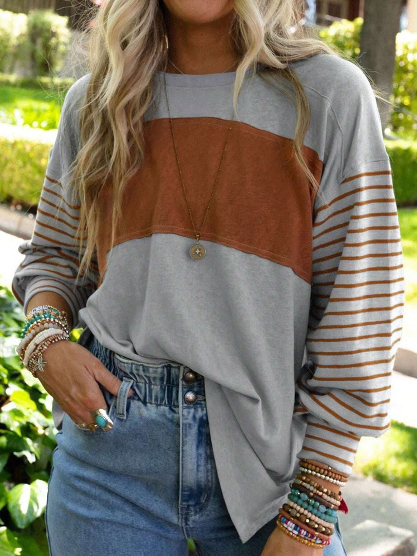 Long Sleeved Round Neck Pull Over Sweater