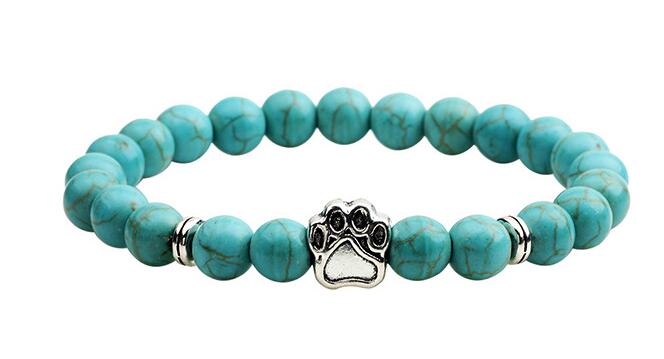 Natural Stone Dogs & Cat Paw Lava Beads