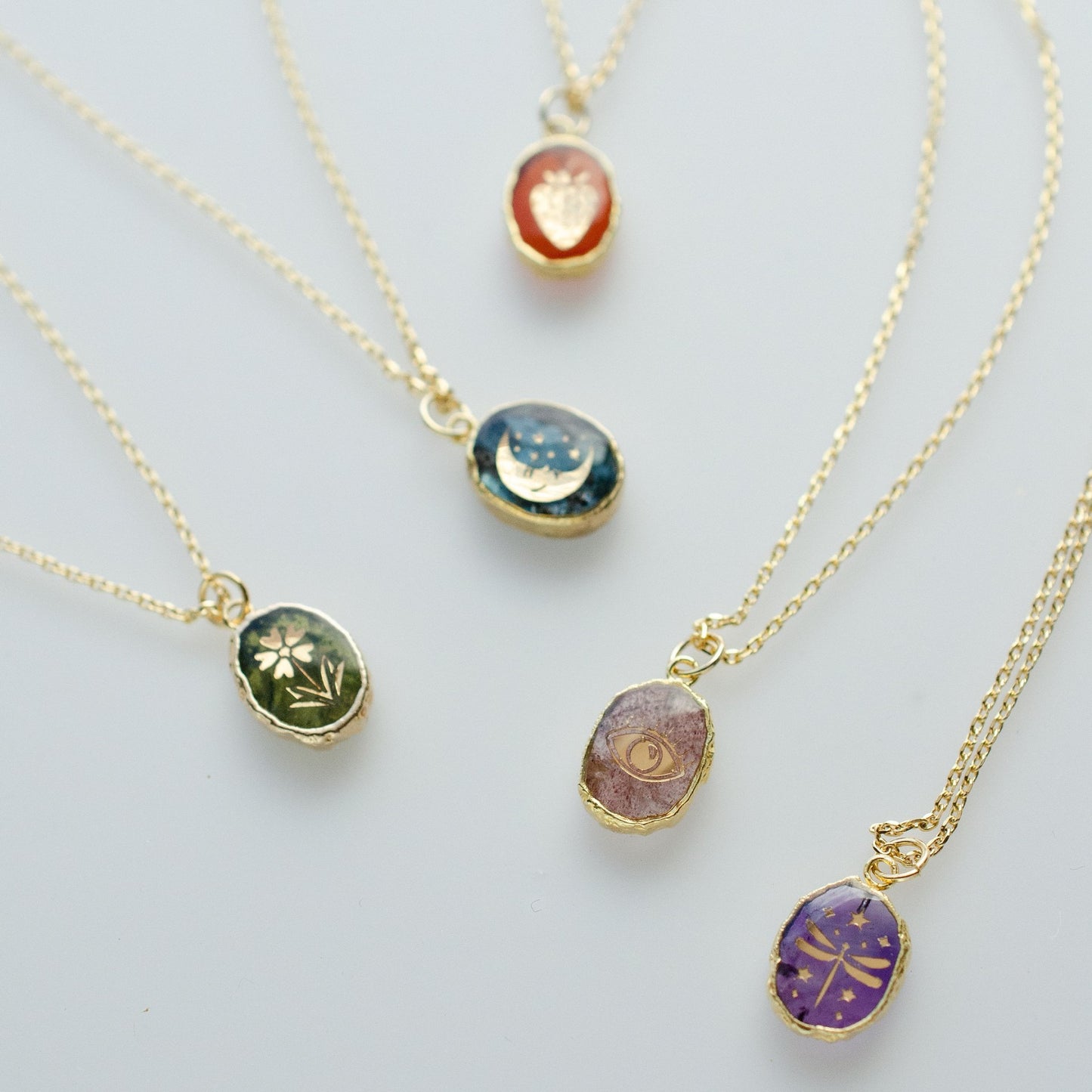 Natural Stone Gem Necklace