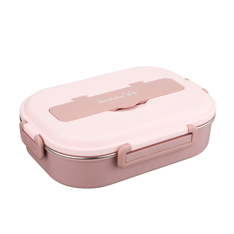 Microwaveable Stainless Steel Compartment Insulation Lunch Box with Cutlery