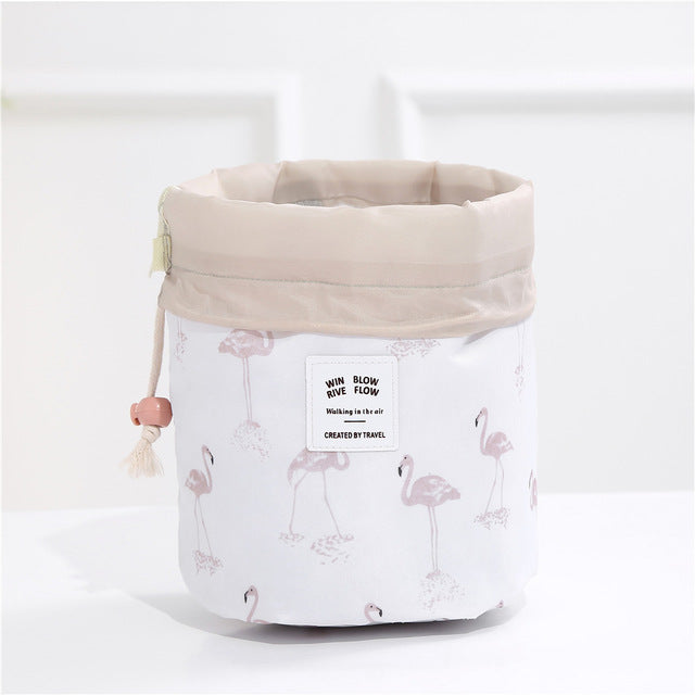 Round Make-up Accessories or Toiletries Bag On-the-Go or for Travel