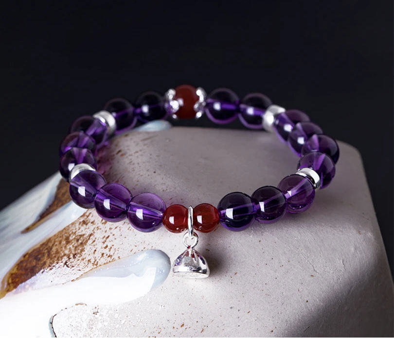 Natural Stone Amethyst Agate Bracelet