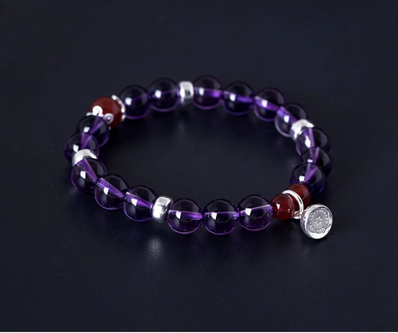 Natural Stone Amethyst Agate Bracelet