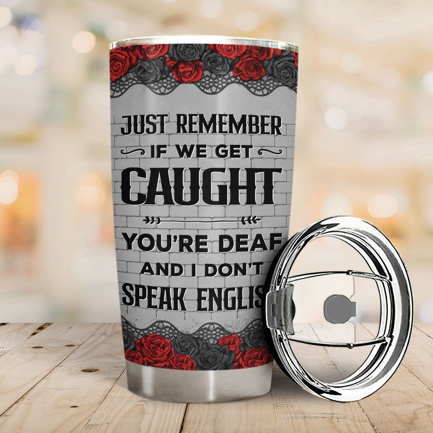 Personalized Partners in Crime Tumbler with Lid - Custom Stainless Steel Coffee Mug