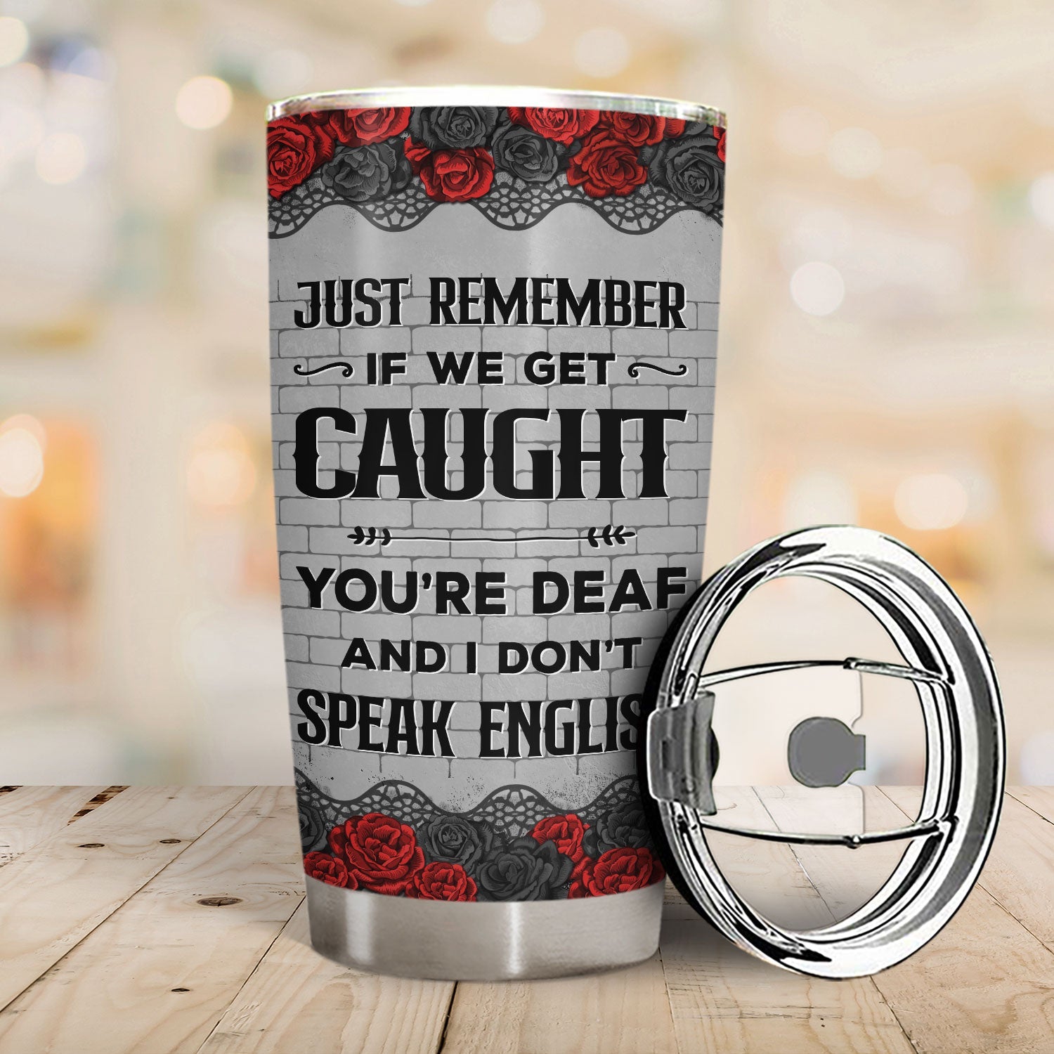 Personalized Partners in Crime Tumbler with Lid - Custom Stainless Steel Coffee Mug