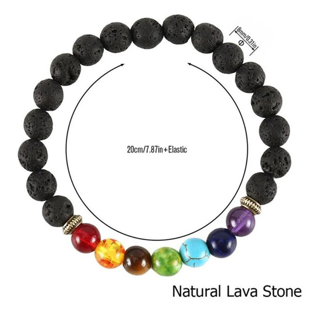 7 Chakra Natural Stone Healing Beads for Men and Women
