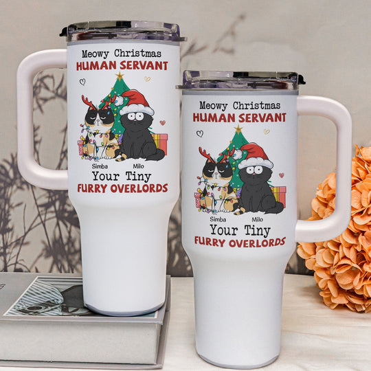 Meowy Christmas Personalized 40 oz Tumbler with Straw