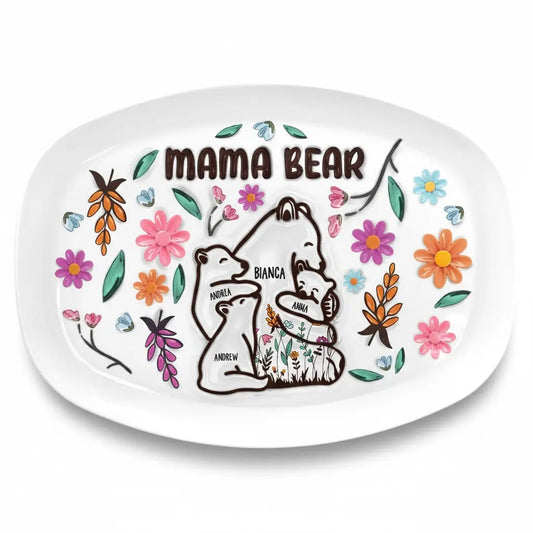 Mama Bear Floral – Personalized 3D Printed Plate