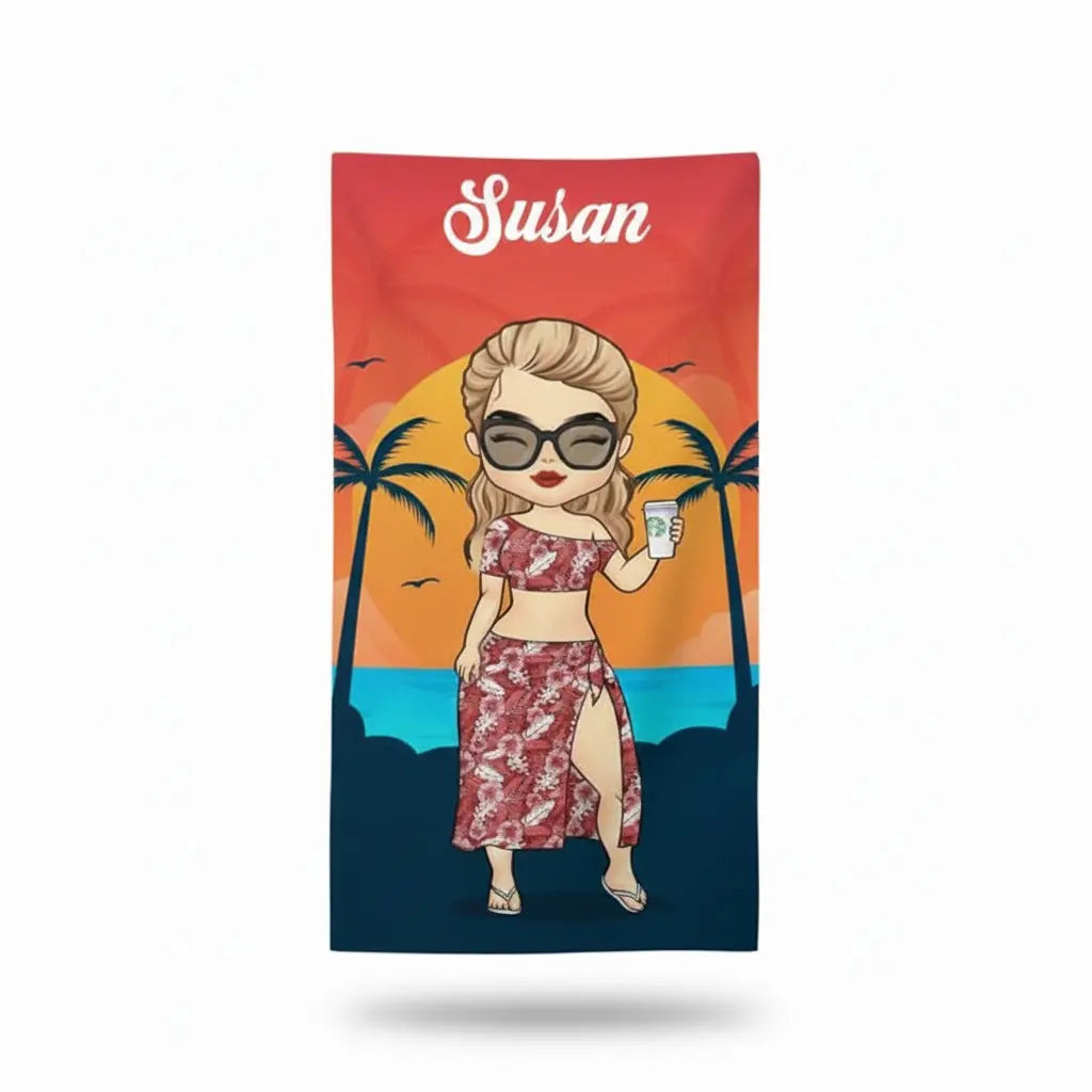 Personalized Beach Towel - Gift For Bestie