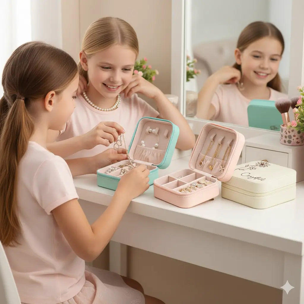 Personalized Birth Flower Jewelry Box Custom Jewelry Organizer Storage Gift for Her