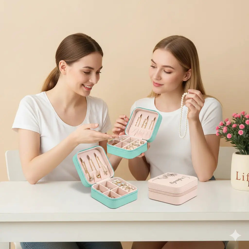 Personalized Birth Flower Jewelry Box Custom Jewelry Organizer Storage Gift for Her