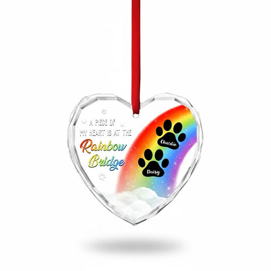 Personalized Dog Mom Glass Ornament