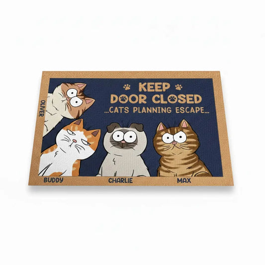 Don’t Let the Cat Out – Personalized Doormat