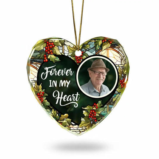 Personalized Heart Shaped Glass Ornament