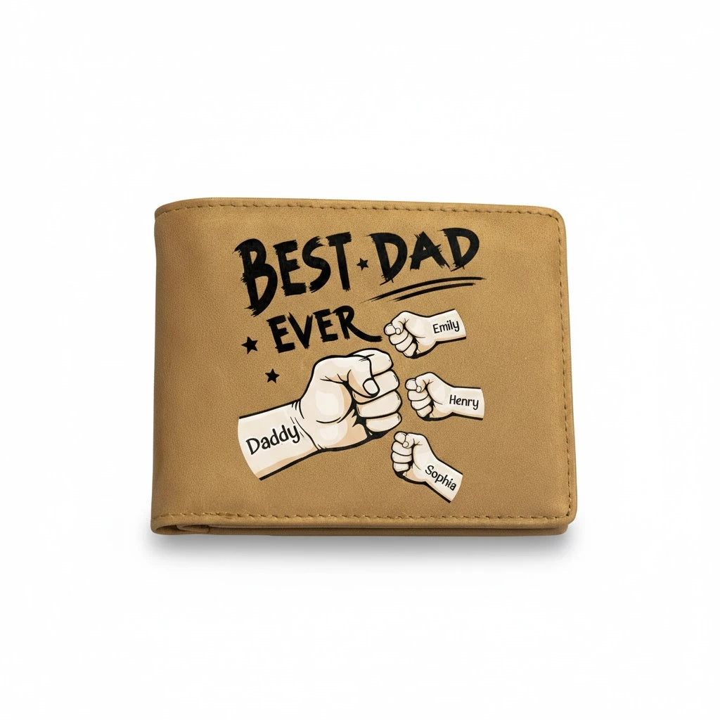 Best Dad Ever – Personalized Leather Wallet