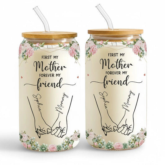 Personalized Mother & Daughter Glass Cup