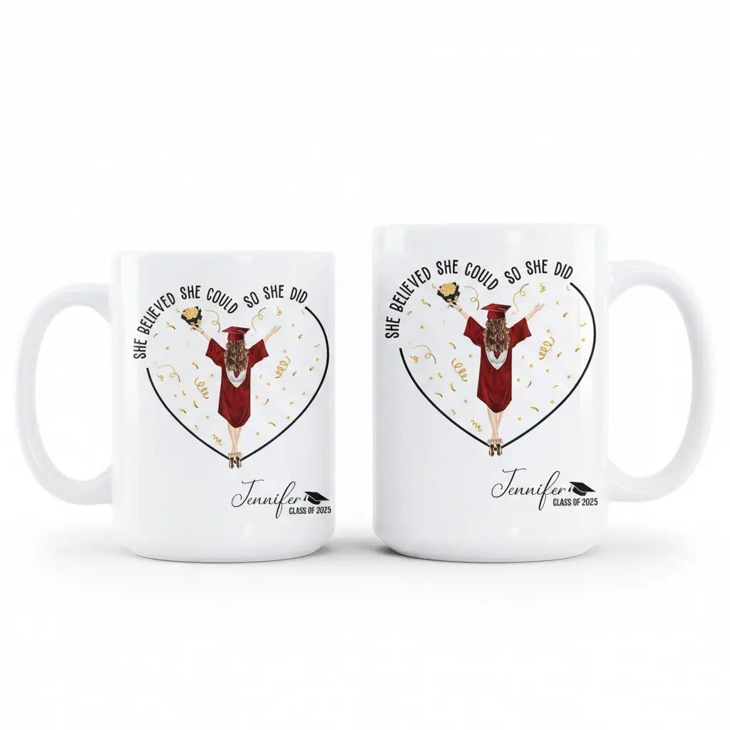 She Believed She Could So She Did - Personalized Mug