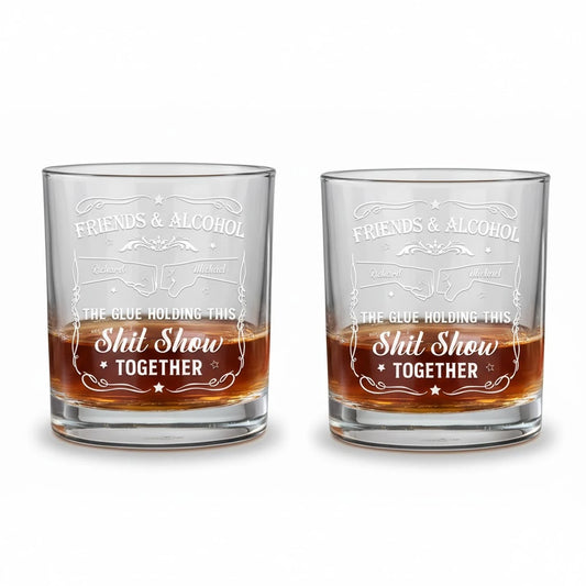 Friends & Alcohol – Personalized Whiskey Glass