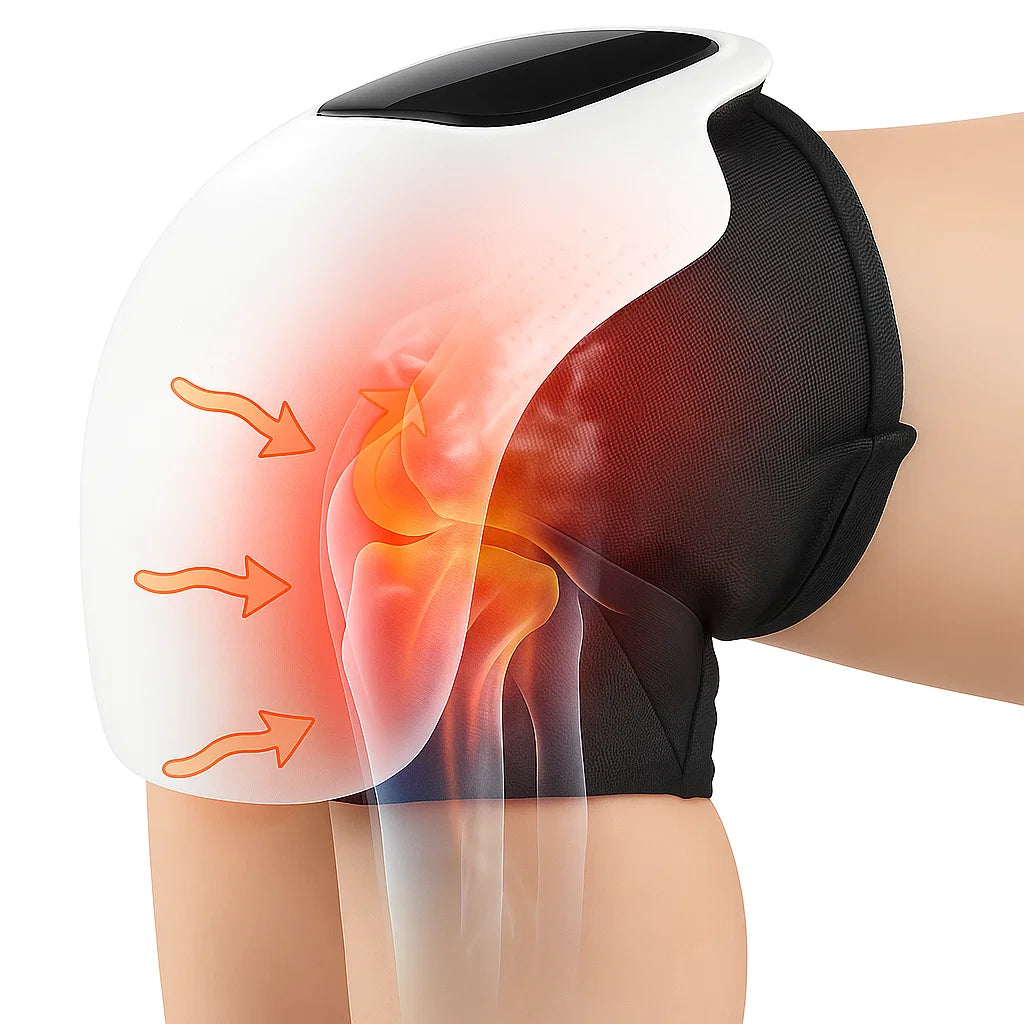 Rechargeable Heated Knee Massager with Vibration And LED Touch Control