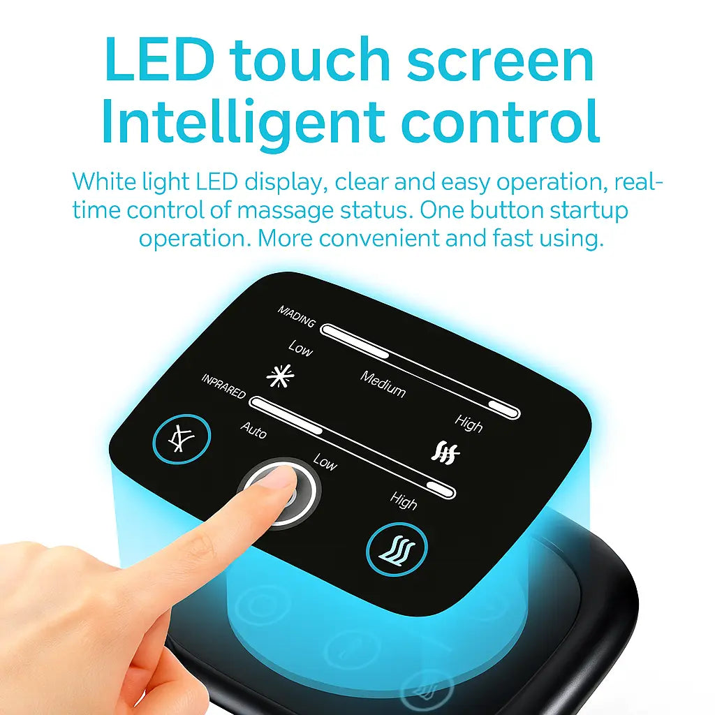 Rechargeable Heated Knee Massager with Vibration And LED Touch Control