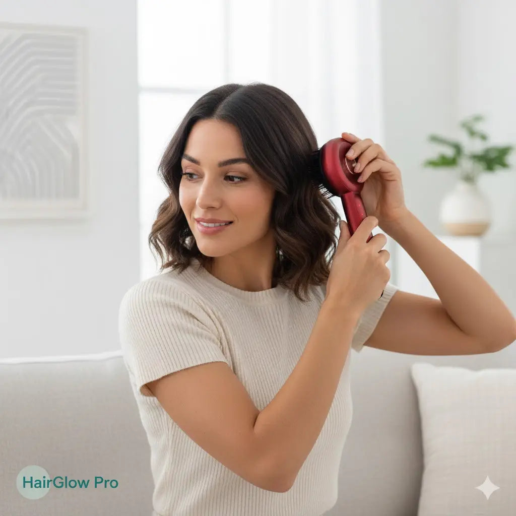 Rechargeable Scalp Massage Comb with Red Light And Microcurrent Therapy