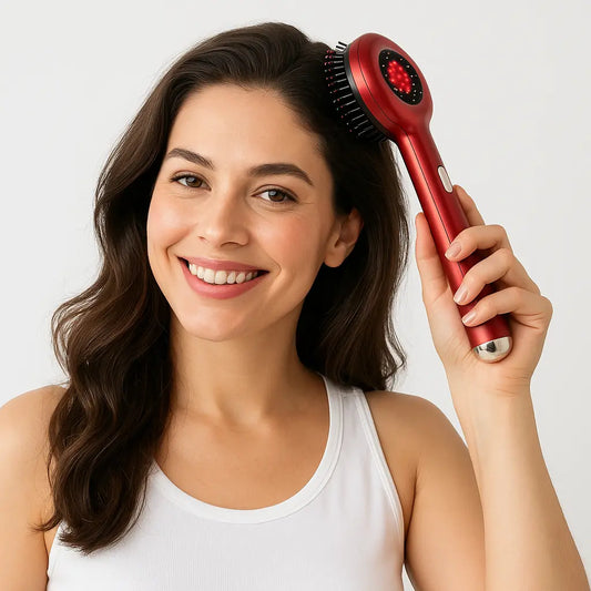 Rechargeable Scalp Massage Comb with Red Light And Microcurrent Therapy