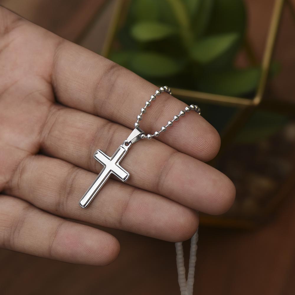 Artisan Cross Necklace with Ball Chain