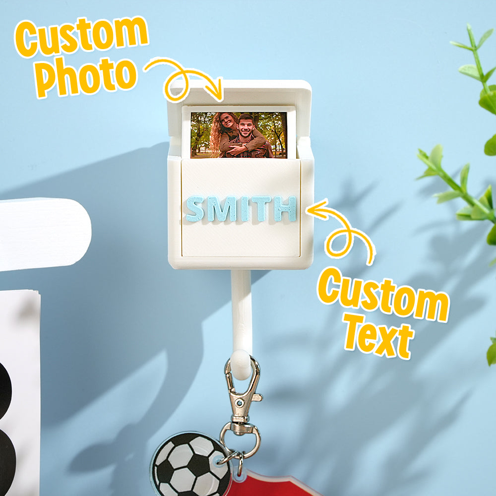 Personalized 3D Printed Gravity Hook with Custom Photo and Text, PLA material, home decor gift