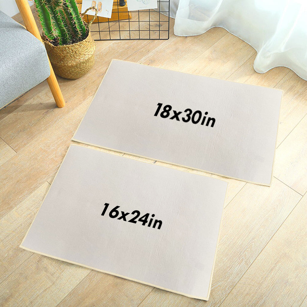Personalized doormat sizes 16x24 in and 18x30 in, perfect for yoga lovers