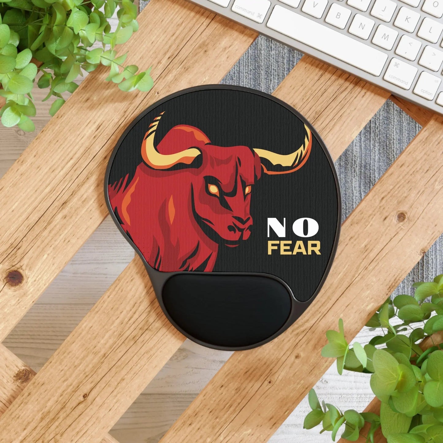 Ergonomics Customized Mouse Pad With Wrist Rest - NO FEAR - Piryoung Shop
