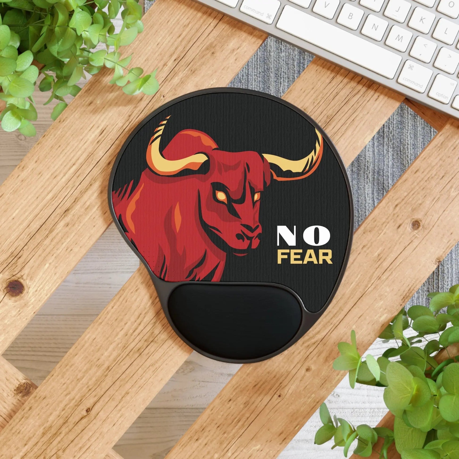 Ergonomics Customized Mouse Pad With Wrist Rest - NO FEAR - Piryoung Shop