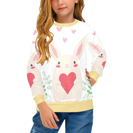 Girls' All Over Print Crew Neck Sweater - Piryoung Shop