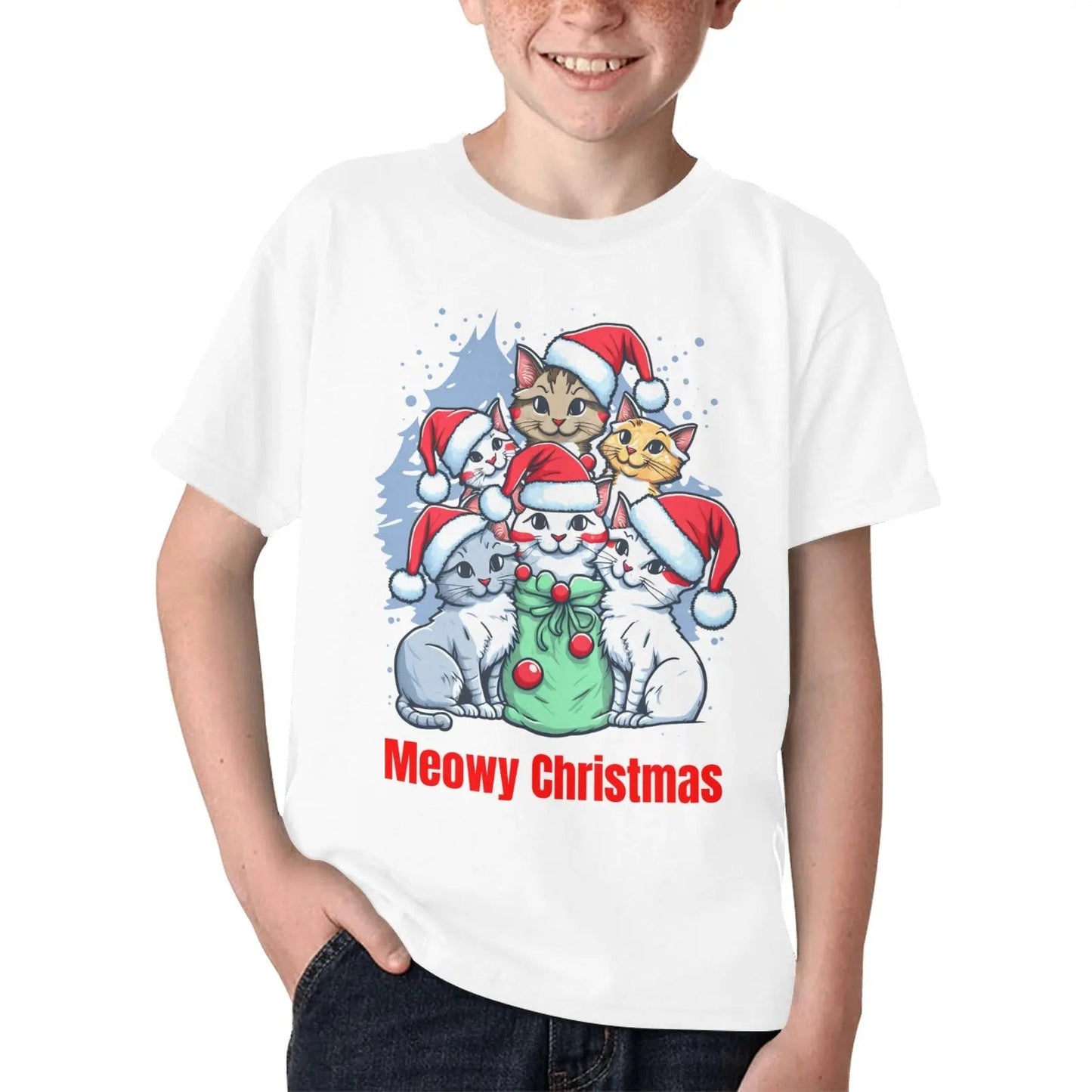 Kids T-shirt - Meowy Christmas - Piryoung Shop