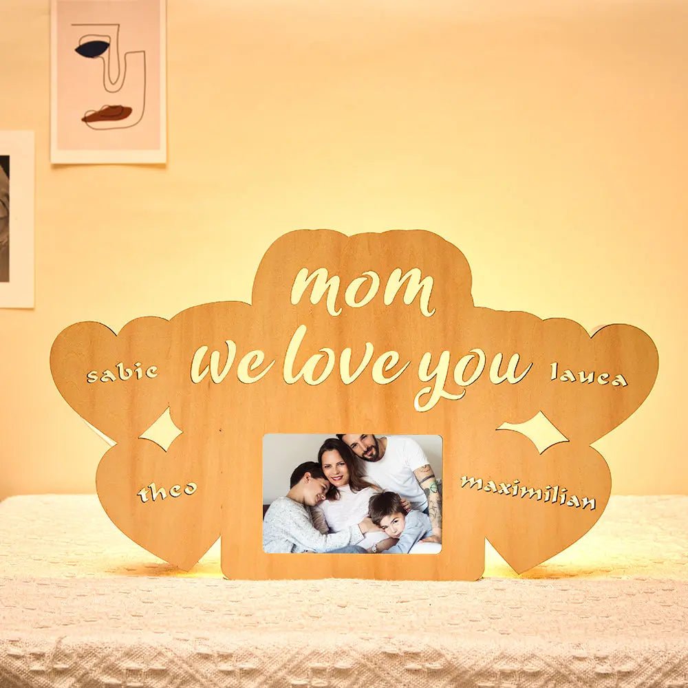 Mother's Day Gift with Custom Engraved Name Night Lamp Photo Frame Night Light for your Mom - Piryoung Shop