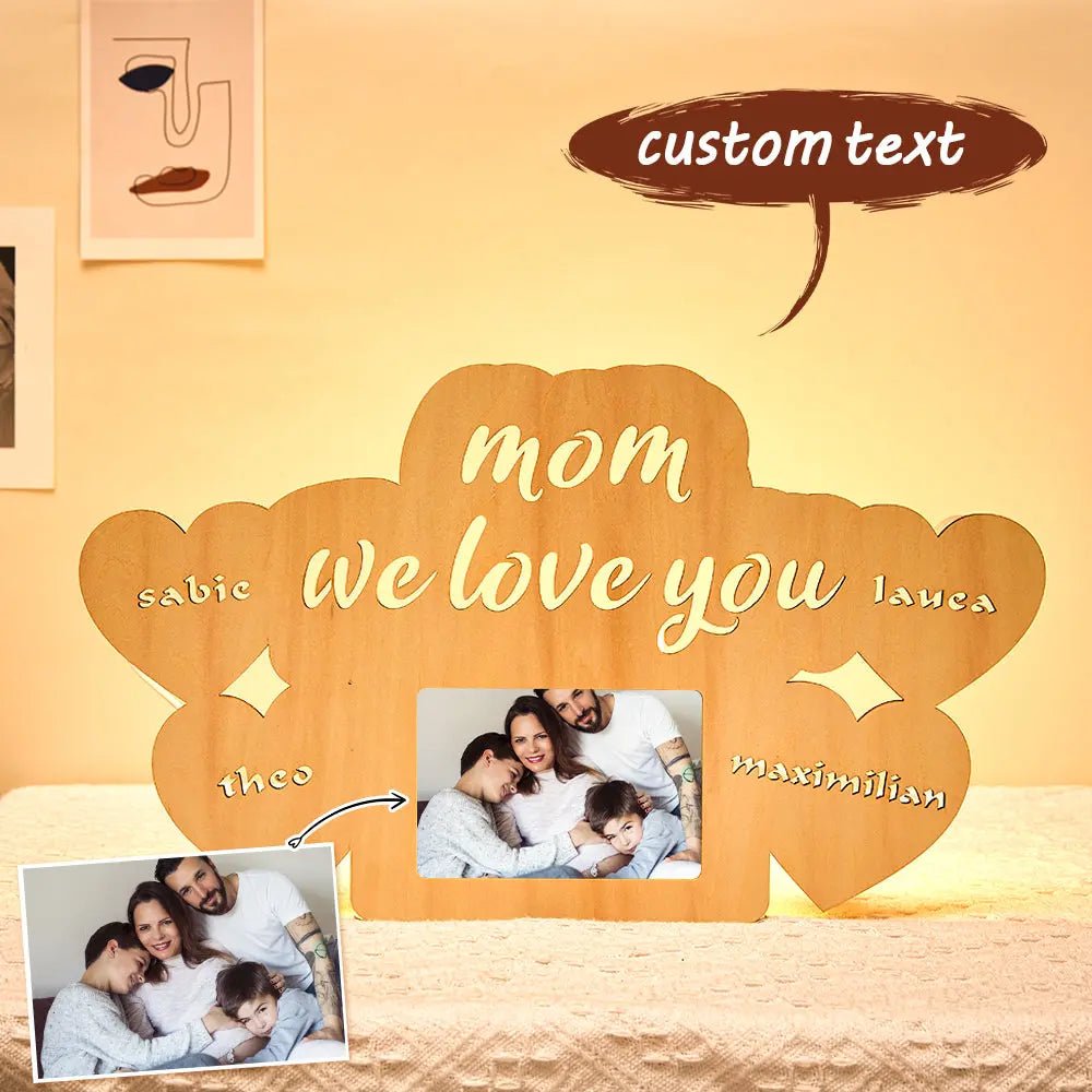Mother's Day Gift with Custom Engraved Name Night Lamp Photo Frame Night Light for your Mom - Piryoung Shop