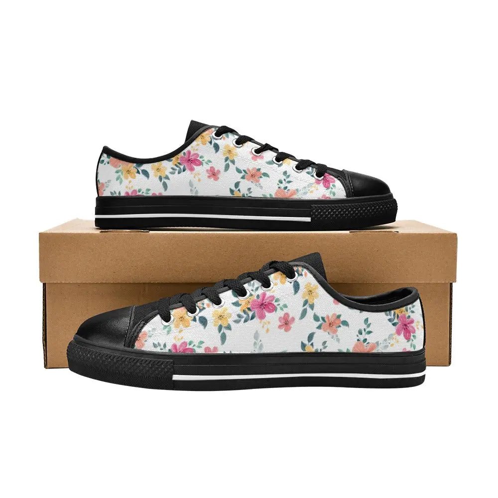 Personalized Canvas Women's Shoes with cool and flowery design - Piryoung Shop