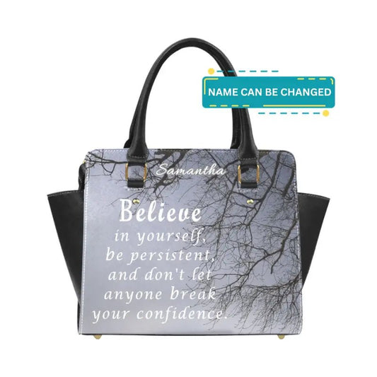Personalized Classic Shoulder Handbag - Believe in Yourself - Piryoung Shop