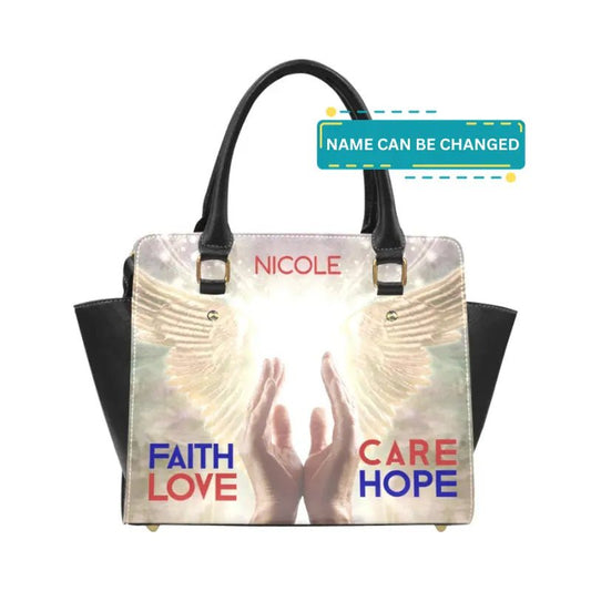 Personalized Classic Shoulder Handbag - Faith, Love, Hope - Piryoung Shop