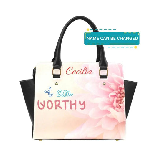 Personalized Classic Shoulder Handbag - I Am Worthy - Piryoung Shop