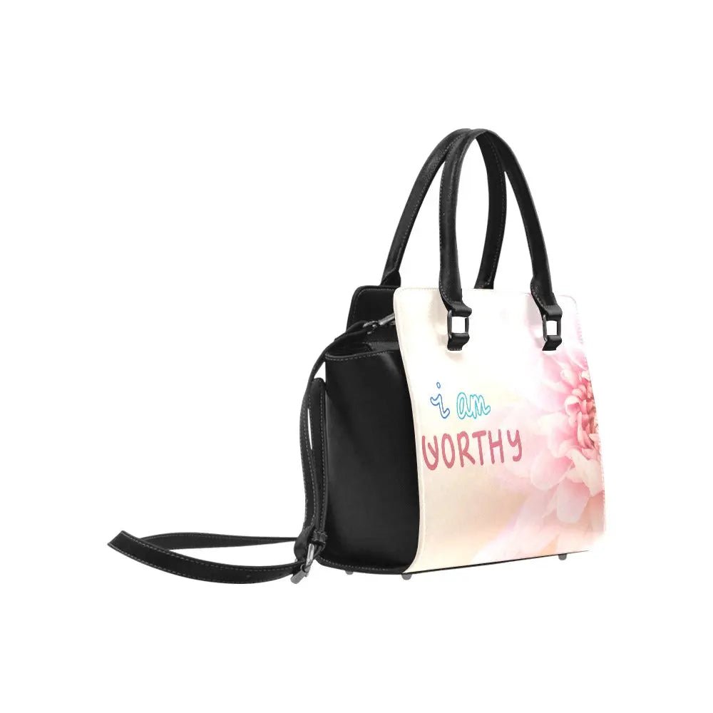 Personalized Classic Shoulder Handbag - I Am Worthy - Piryoung Shop