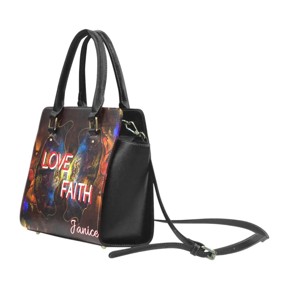 Personalized Classic Shoulder Handbag - Love, Faith - Piryoung Shop