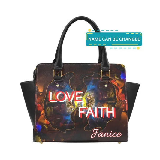 Personalized Classic Shoulder Handbag - Love, Faith - Piryoung Shop