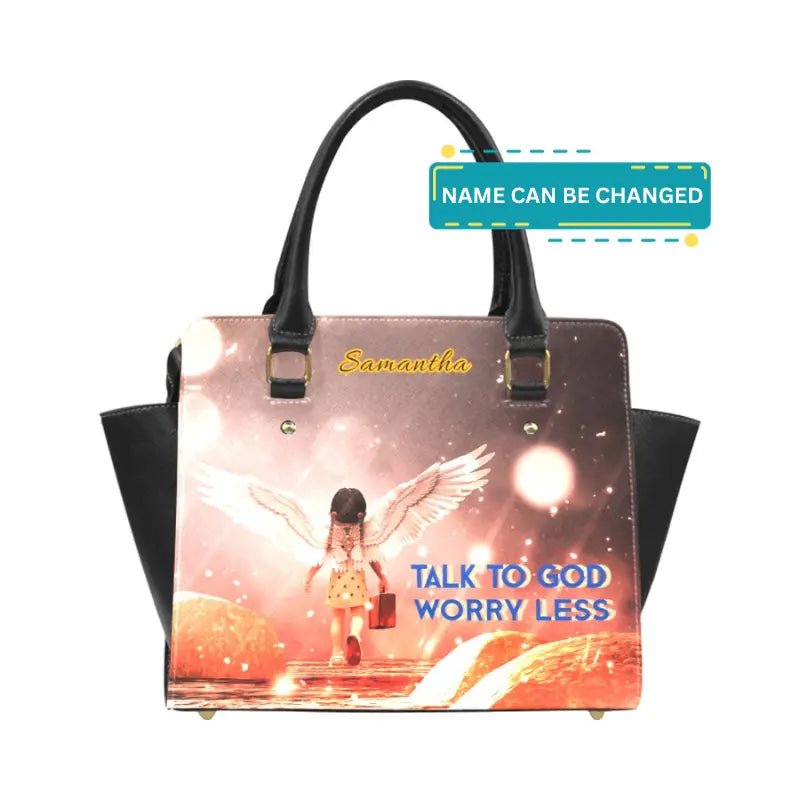 Personalized Classic Shoulder Handbag - Talk to GOD Worry Less - Piryoung Shop